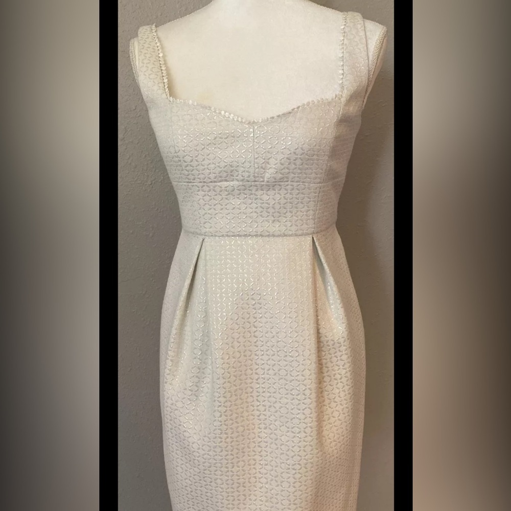 White and silver Cynthia Steffe dress